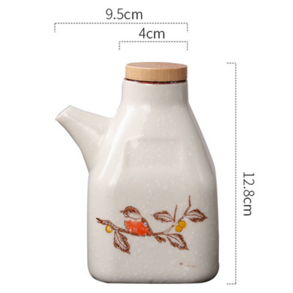 Drip-Free Hand-Painted Ceramic Oil & Sauce Dispenser