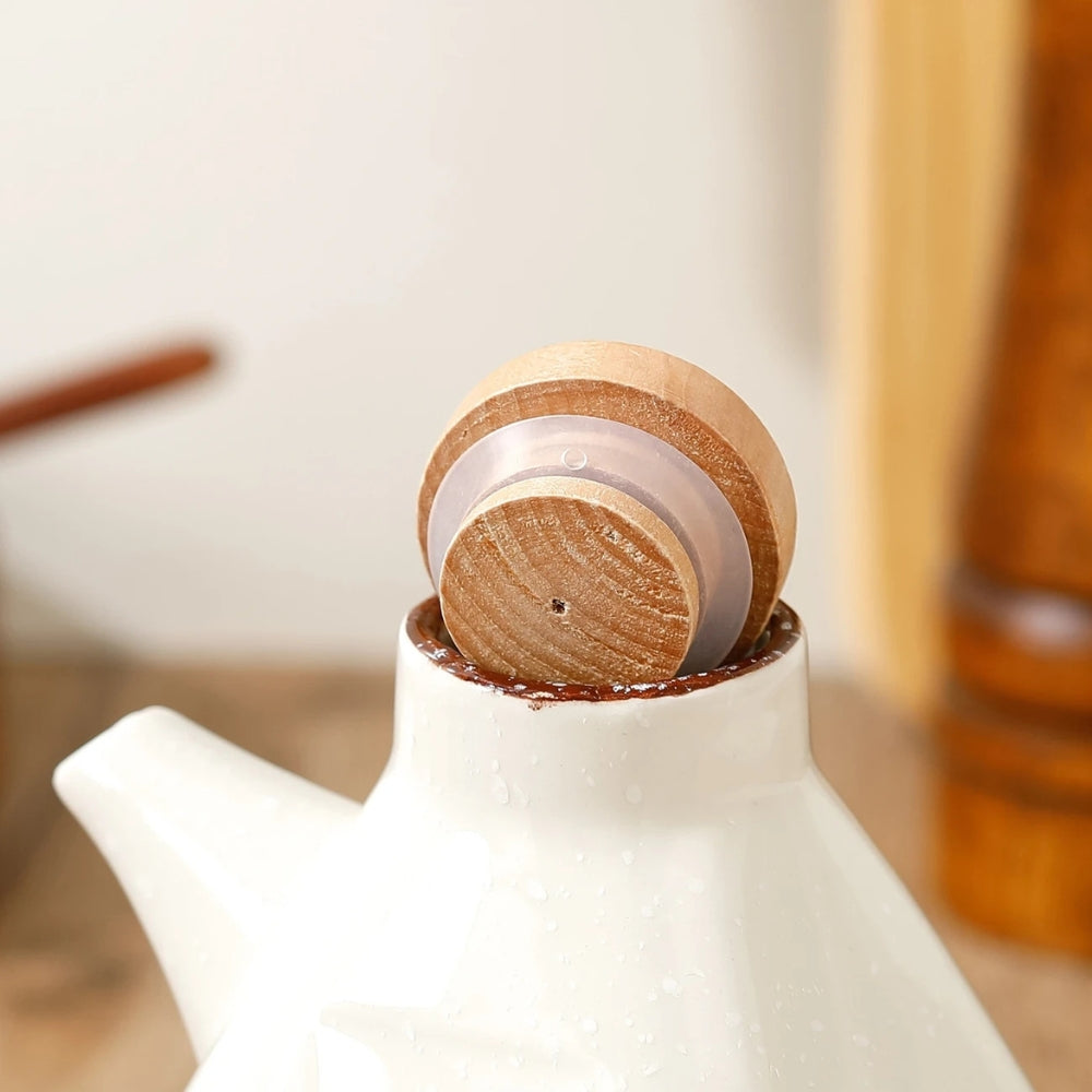 Drip-Free Hand-Painted Ceramic Oil & Sauce Dispenser