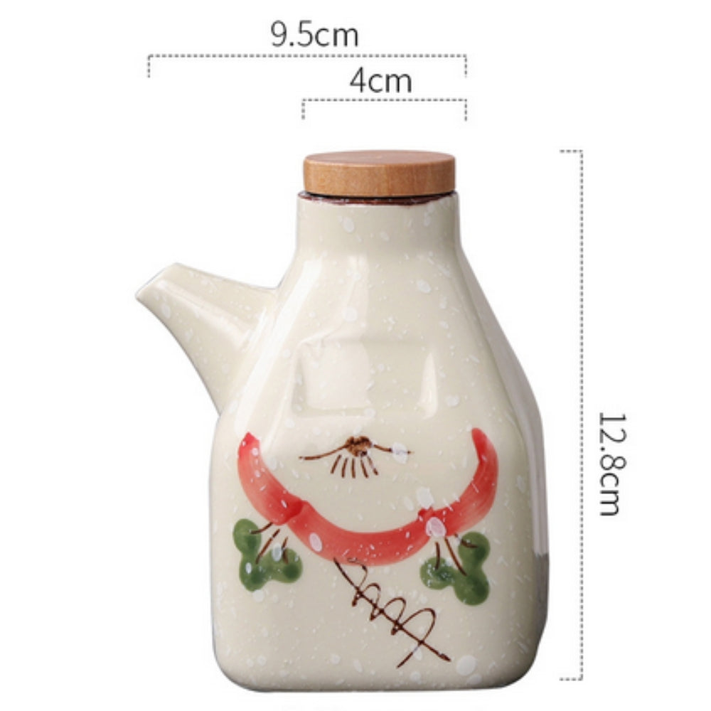 Drip-Free Hand-Painted Ceramic Oil & Sauce Dispenser
