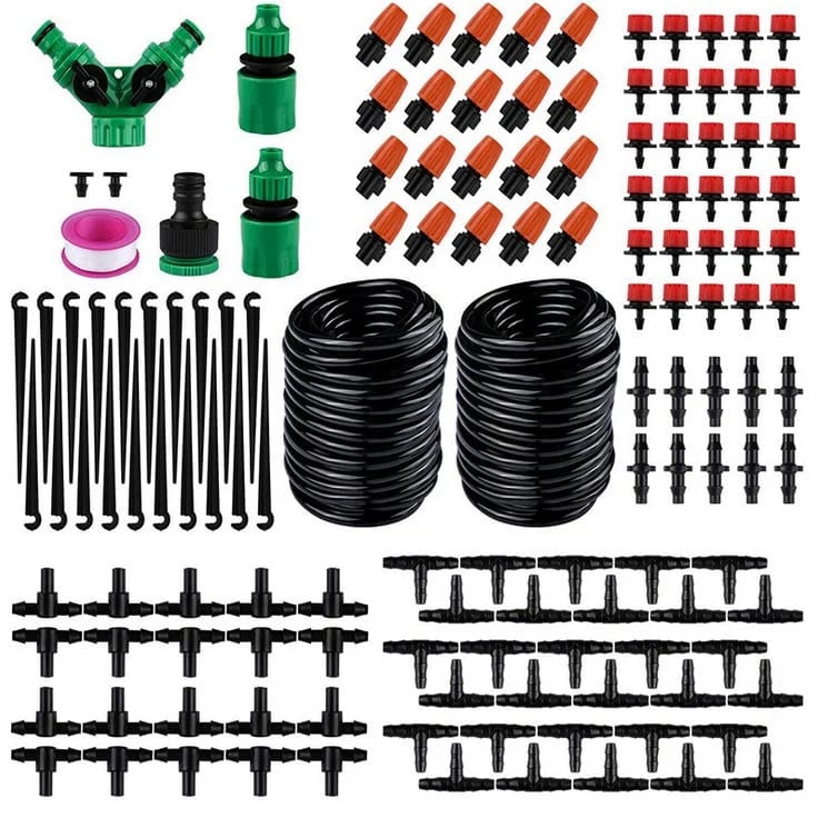Drip Irrigation Kit Adjustable Nozzles & Water-Saving