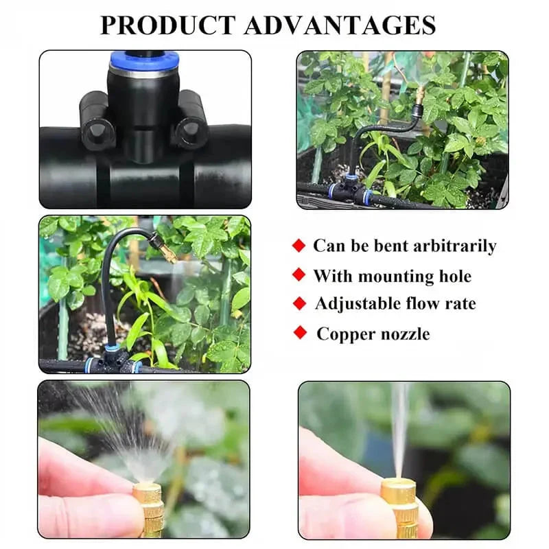 Drip Irrigation System 8mm Tubing Modular Click-Connect