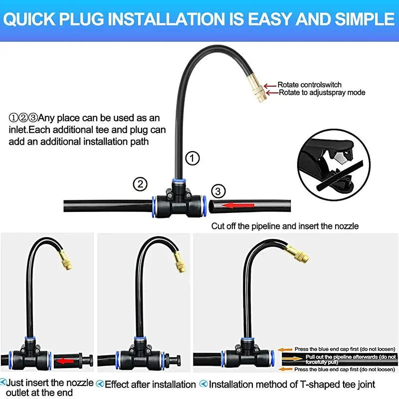 Drip Irrigation System 8mm Tubing Modular Click-Connect
