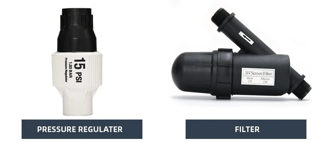 Drip Irrigation System Programmable Timer Pressure-Regulated Adjustable Drip Heads