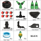 Drip Irrigation System Programmable Timer Pressure-Regulated Adjustable Drip Heads