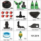 Drip Irrigation System Programmable Timer Pressure-Regulated Adjustable Drip Heads