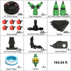 Drip Irrigation System Programmable Timer Pressure-Regulated Adjustable Drip Heads