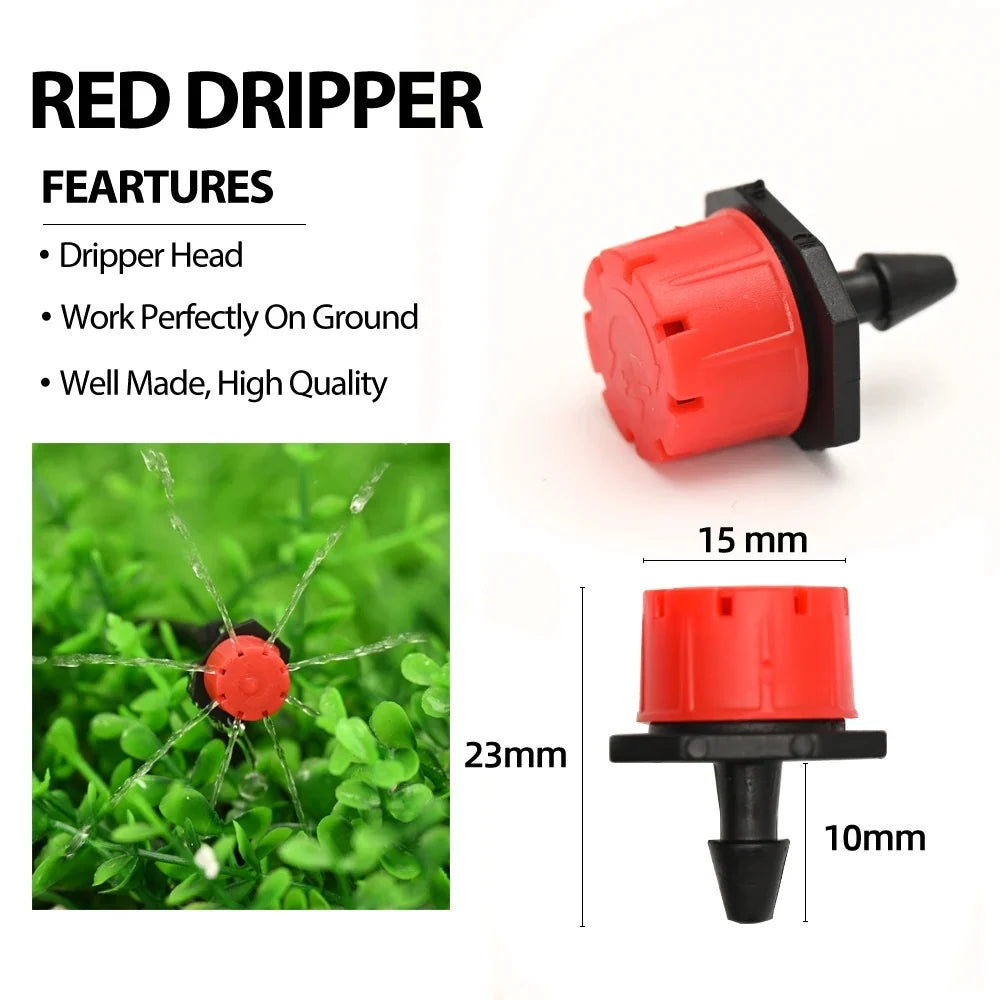 Drip Irrigation System Programmable Timer Pressure-Regulated Adjustable Drip Heads