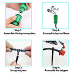 Drip Irrigation System Programmable Timer Pressure-Regulated Adjustable Drip Heads