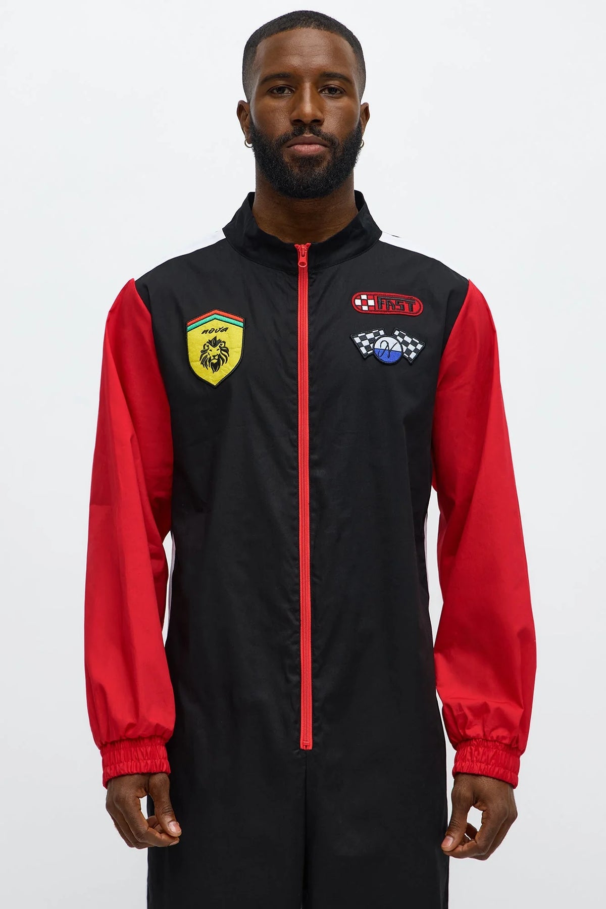 Driver Jumpsuit Breathable Woven Cotton Full Front Zipper