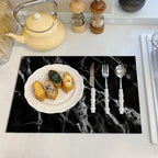 Drying Mat Absorbent Marble Design Heat-Resistant & Non-Slip Base