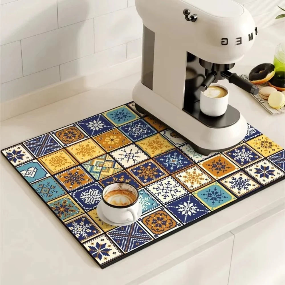 Drying Mat Absorbent Quick-Drying Non-Slip Rubber Base