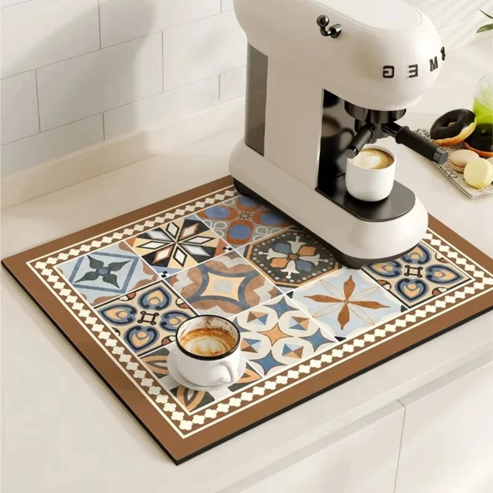 Drying Mat Absorbent Quick-Drying Non-Slip Rubber Base