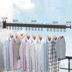 Drying Rack Wall-Mounted Retractable Aluminum Frame