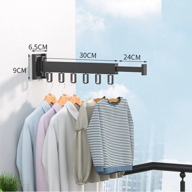 Drying Rack Wall-Mounted Retractable Aluminum Frame