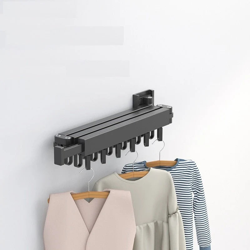 Drying Rack Wall-Mounted Retractable Aluminum Frame