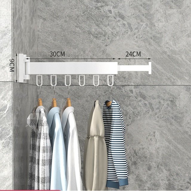 Drying Rack Wall-Mounted Retractable Aluminum Frame