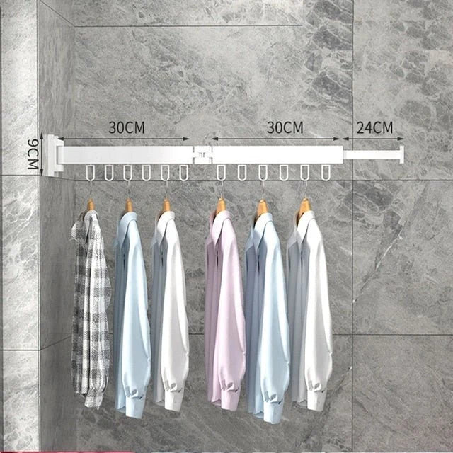 Drying Rack Wall-Mounted Retractable Aluminum Frame