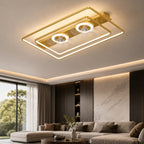 Dual-Fan Dimmable LED Flush Mount Ceiling Fan