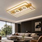 Dual-Fan Dimmable LED Flush Mount Ceiling Fan
