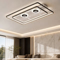 Dual-Fan Dimmable LED Flush Mount Ceiling Fan