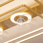 Dual-Fan Dimmable LED Flush Mount Ceiling Fan