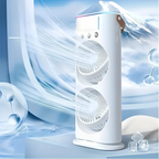 Dual-Head USB-Powered Mist & RGB Desk Fan