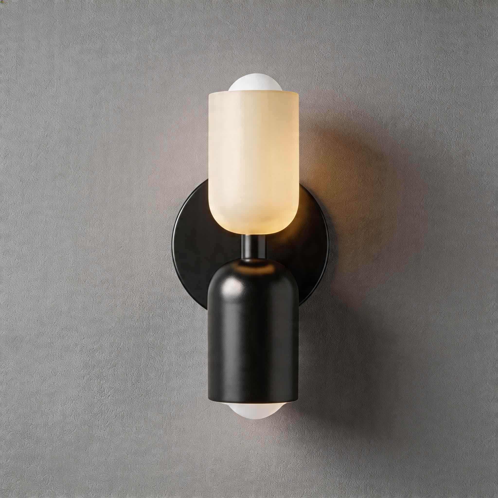 Dual-Head Up & Down Painted Iron Wall Light (E26 Bulb Compatible)