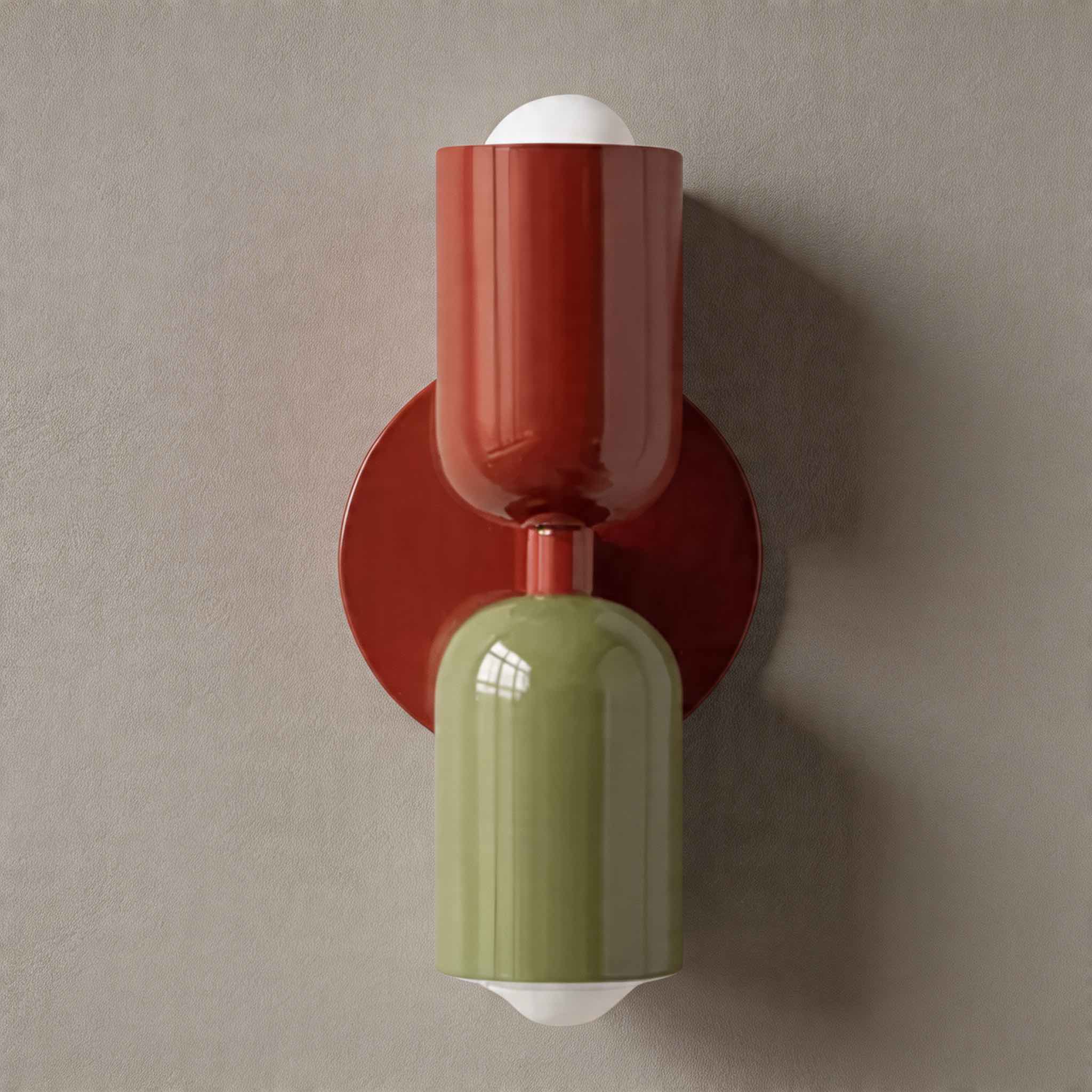 Dual-Head Up & Down Painted Iron Wall Light (E26 Bulb Compatible)