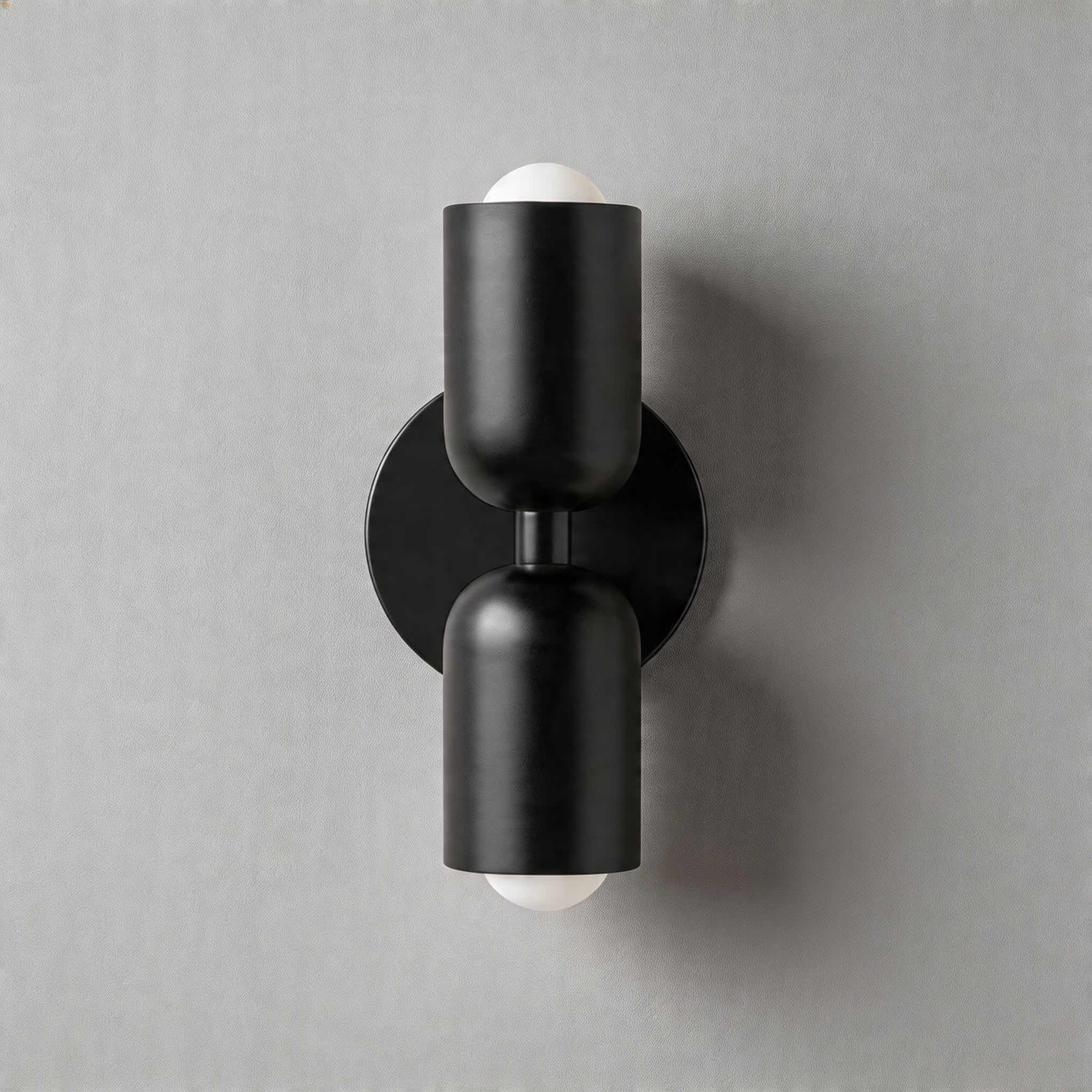 Dual-Head Up & Down Painted Iron Wall Light (E26 Bulb Compatible)