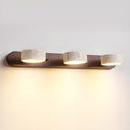 Dual LED Travertine & Walnut Wall Sconce