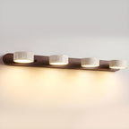 Dual LED Travertine & Walnut Wall Sconce