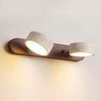 Dual LED Travertine & Walnut Wall Sconce
