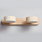 Dual LED Travertine & Walnut Wall Sconce