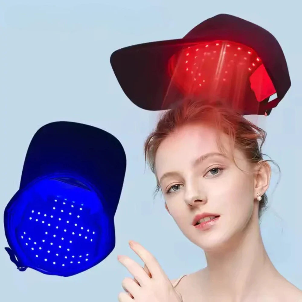 Dual Red & Blue Rechargeable Hands-Free Light Therapy Cap