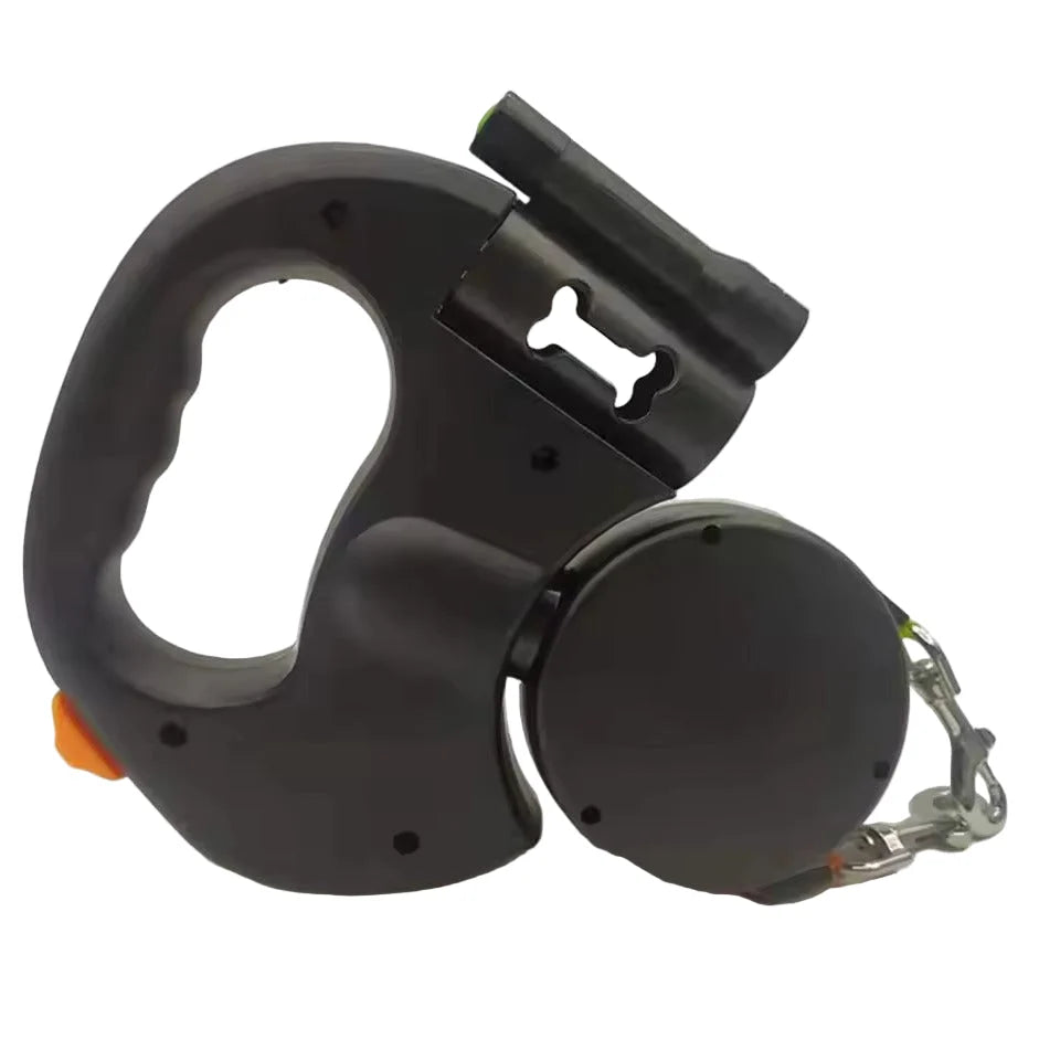 Dual Retractable Dog Leash Anti-Tangle Swivel LED Light
