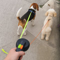 Dual Retractable Dog Leash Tangle-Free One-Hand Control