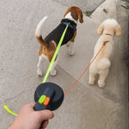 Dual Retractable Dog Leash Tangle-Free One-Hand Control