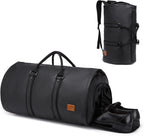 Duffel Bag Convertible Garment Sleeve Waterproof PU Leather 45L