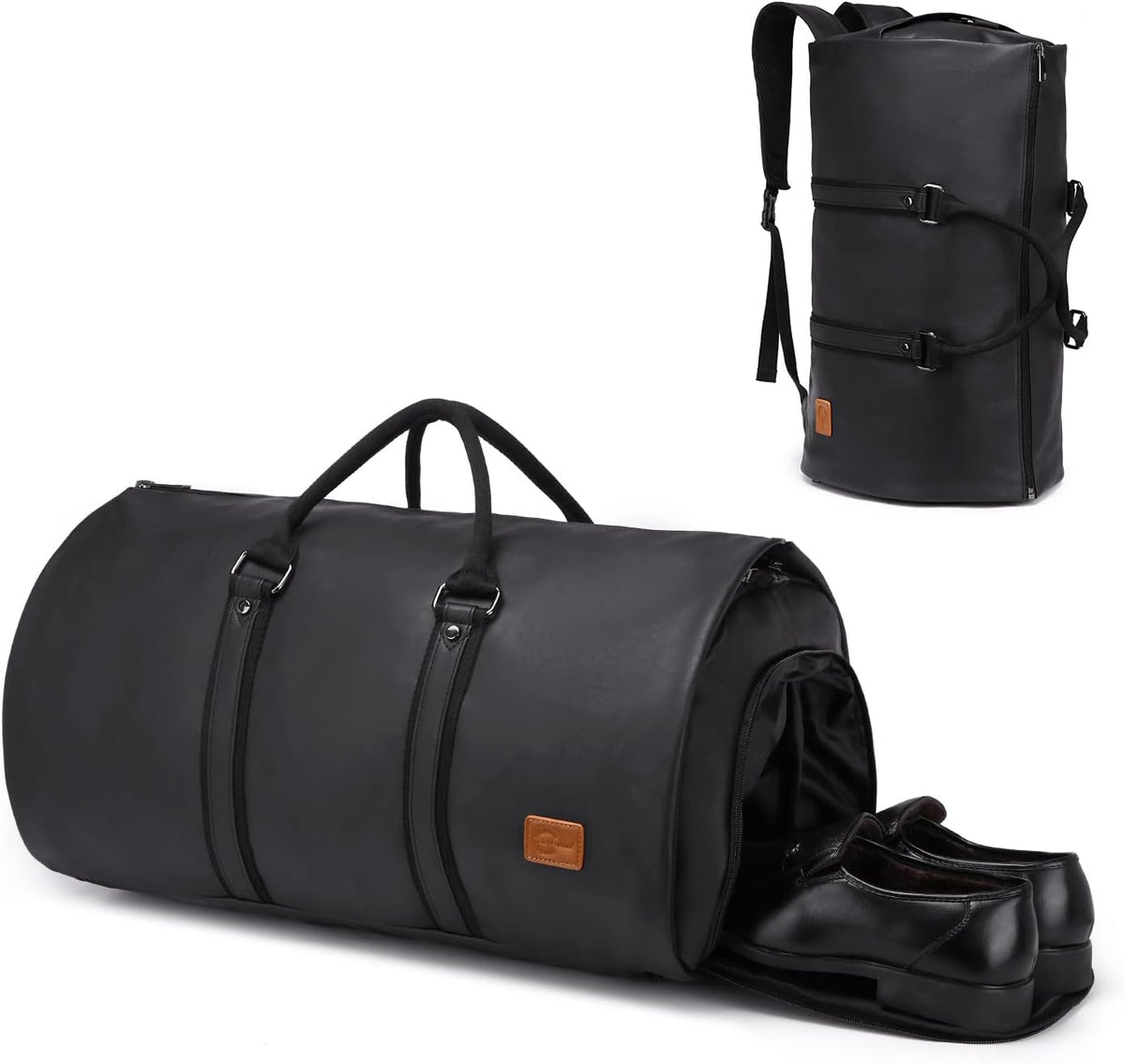 Duffel Bag Convertible Garment Sleeve Waterproof PU Leather 45L