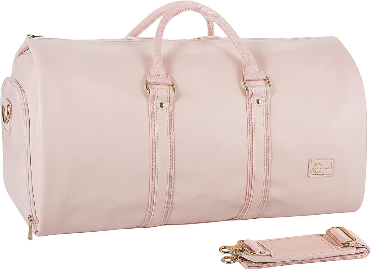 Duffel Bag Convertible Garment Sleeve Waterproof PU Leather 45L