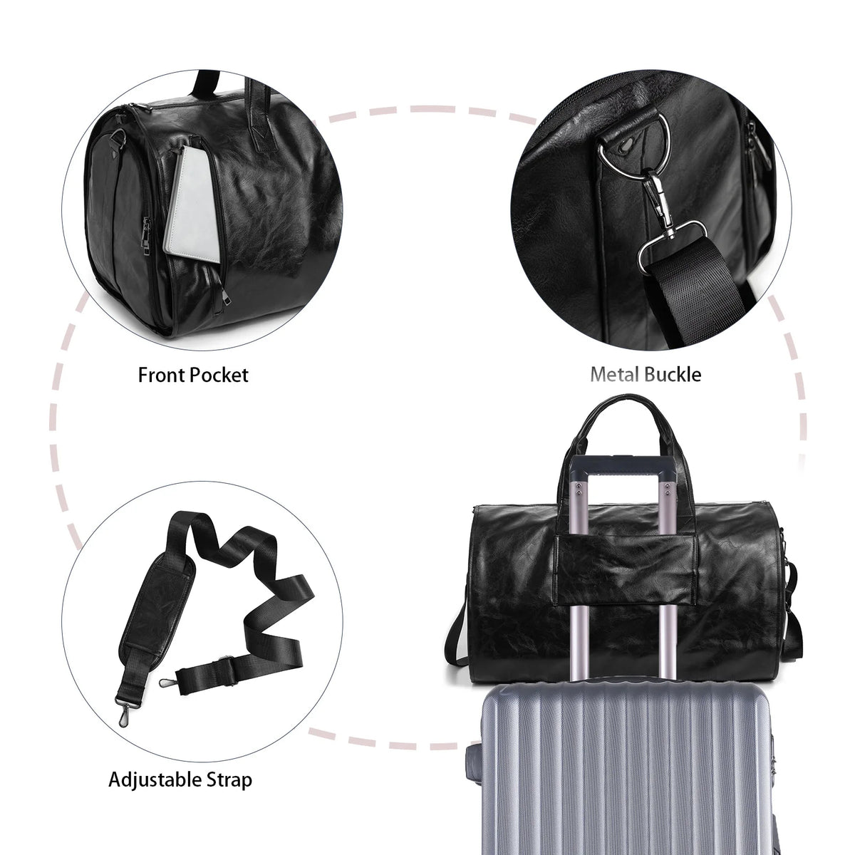Duffel Bag Large Capacity Weather-Resistant Fabric & Multiple Pockets