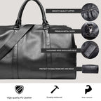 Duffel Bag PU Leather Carry-On Detachable & Adjustable Strap