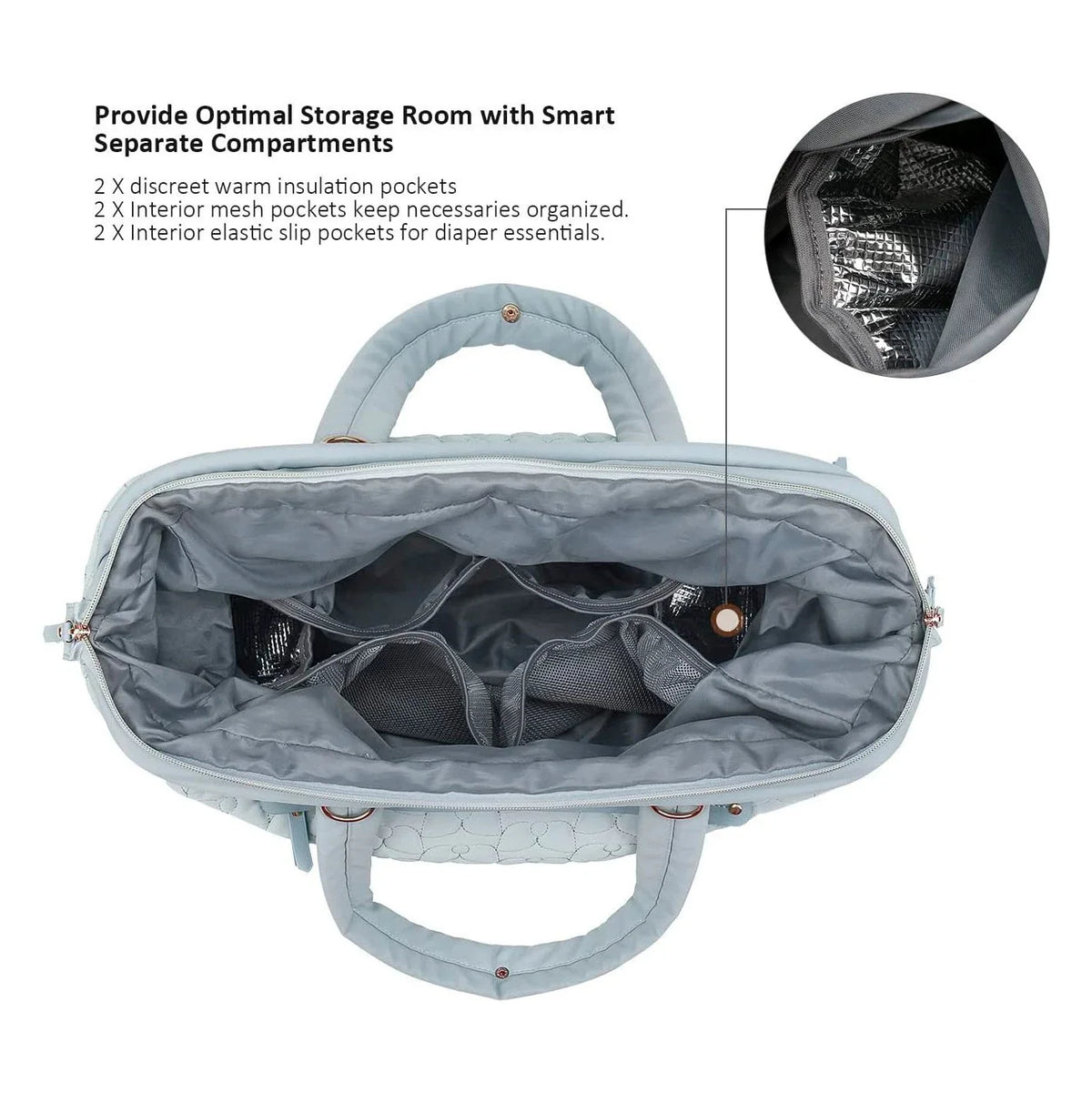 Duffel Bag Quilted Spacious Multiple Pockets & Adjustable Strap