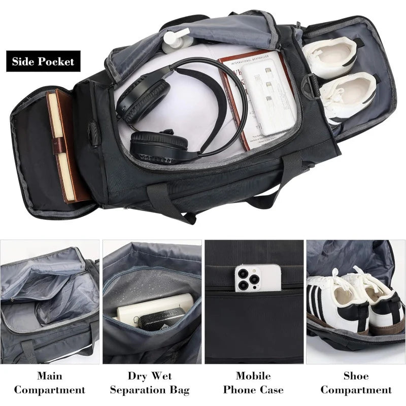 Duffel Bag Spacious Durable Multiple Pockets & Padded Strap