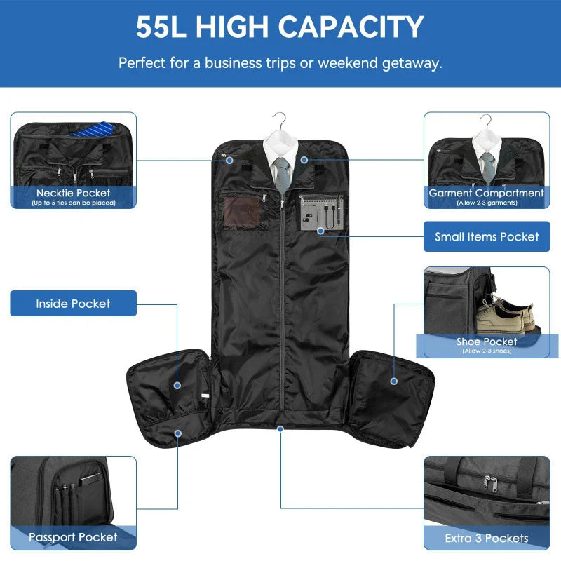 Duffel Bag Spacious Multiple Pockets & Adjustable Shoulder Strap