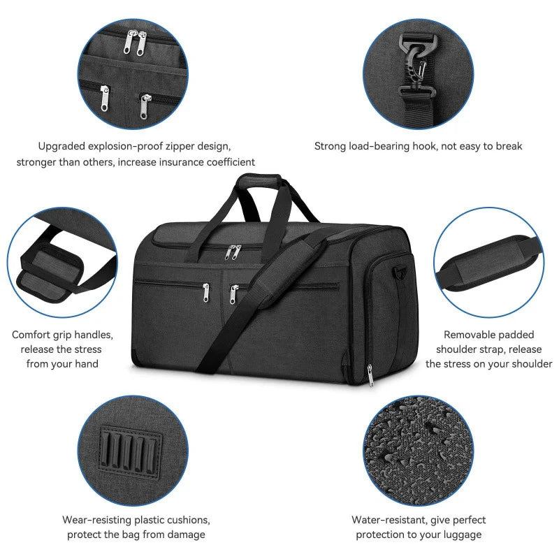 Duffel Bag Spacious Multiple Pockets & Adjustable Shoulder Strap