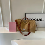 Duffel Bag Washed Canvas Multiple Pockets & Shoe Compartment