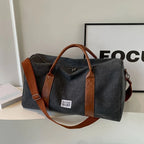 Duffel Bag Washed Canvas Multiple Pockets & Shoe Compartment