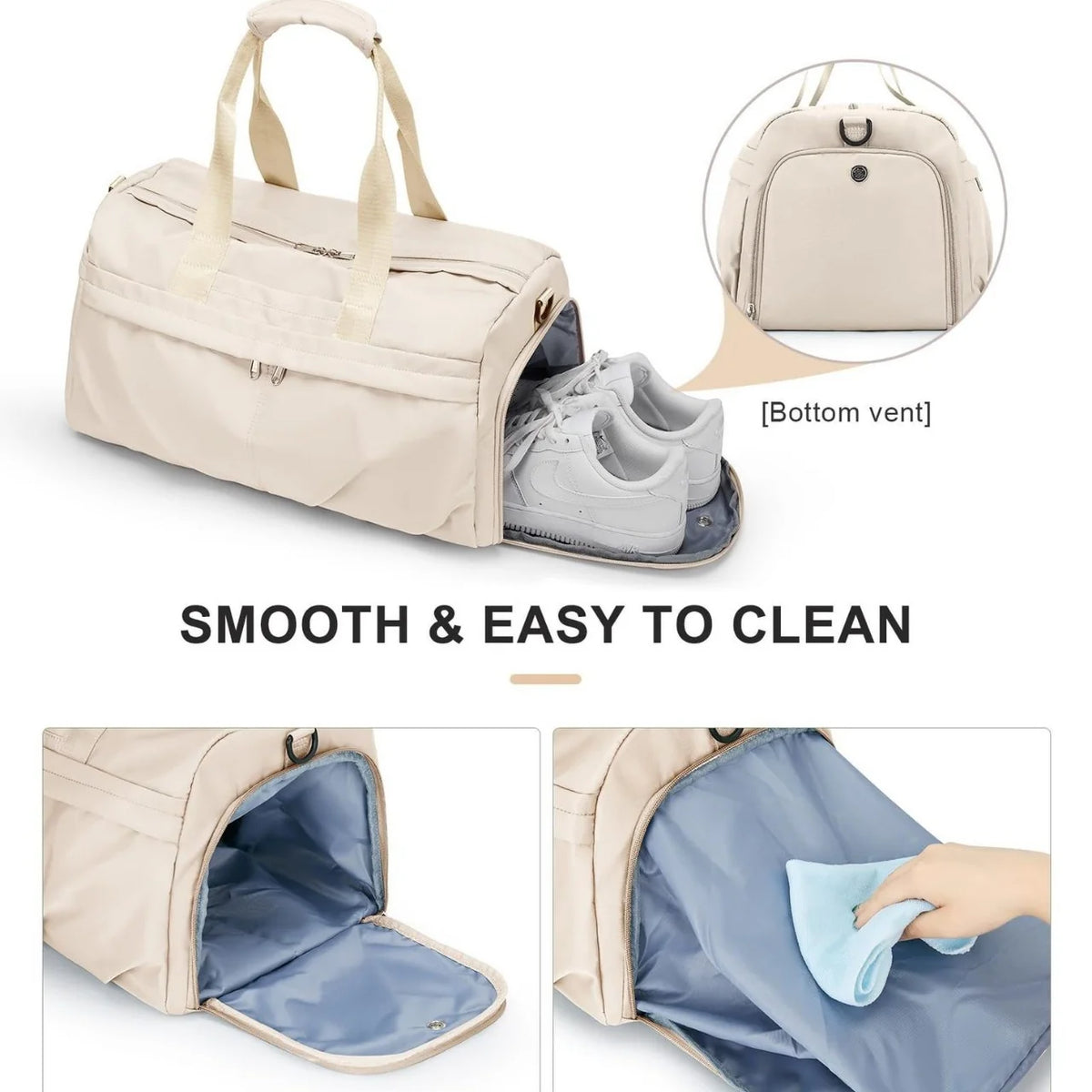 Duffel Bag Water-Resistant Multiple Pockets Removable Strap