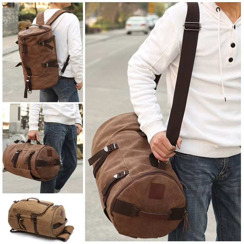 Duffle Bag Canvas Large Capacity Convertible Shoulder & Backpack